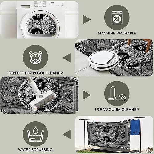 Miniatura 6 de Alfombra vikinga para dormitorio, sala de estar, martillo de Thor, alfombra vikinga, alfombra personalizada vikinga, tamaño matrimonial para amantes