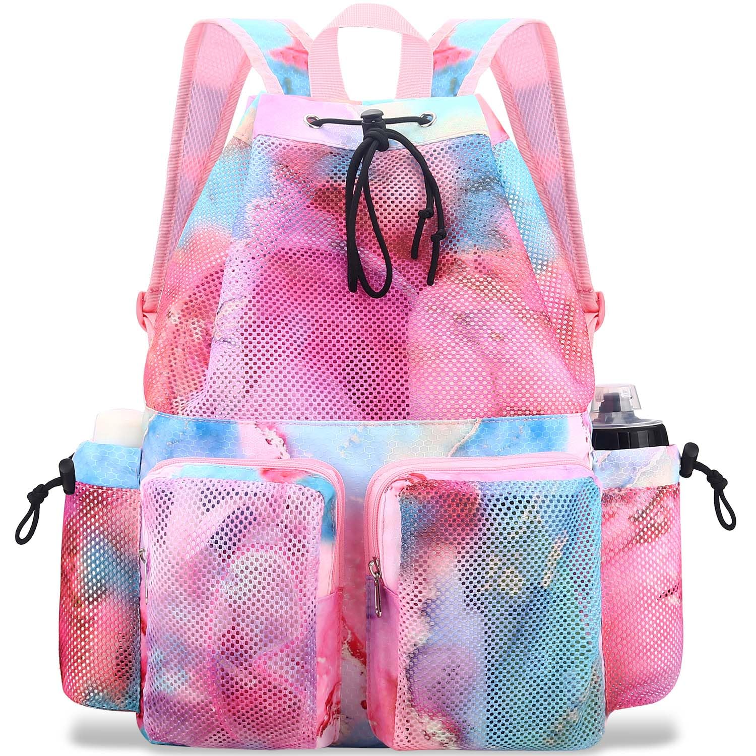 RHCPFOVR Mesh Swim Bags for Swimmers - Drawstring Backpack for Women Men Swim Team Gear Swimming Beach Gym Bag Sports Pool