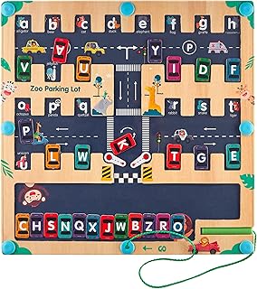 BUSLIK Magnetic Alphabet Maze Board Letter Puzzle - Kids ABC Learning Toys, Educational Montessori Toys Preschool - Alphabet Magnetic Maze Game - Toddler Magnet Puzzles for Ages 3+ (BSLKMZ2)