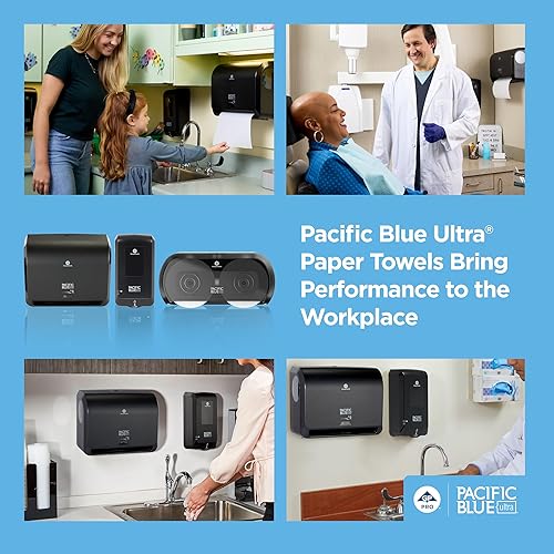 Miniatura 12 de Rollo de toallas de papel Pacific Blue Ultra de 9 pulgadas por GP PRO (Georgia-Pacific), marrón, 26611, 500 pies por rollo, 6 rollos por caja