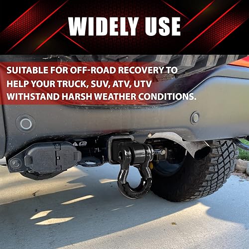 Miniatura 4 de YIYITOOLS Receptor de enganche de remolque de 2 pulgadas con pasador de tornillo de 58 pulgadas, grillete de 34, 45,000 libras de resistencia a la
