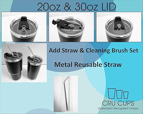 Miniatura 6 de Monogram Vacuum Insulated 20 ounce Tumbler with Lid - Personalized Stainless Steel Travel Mug