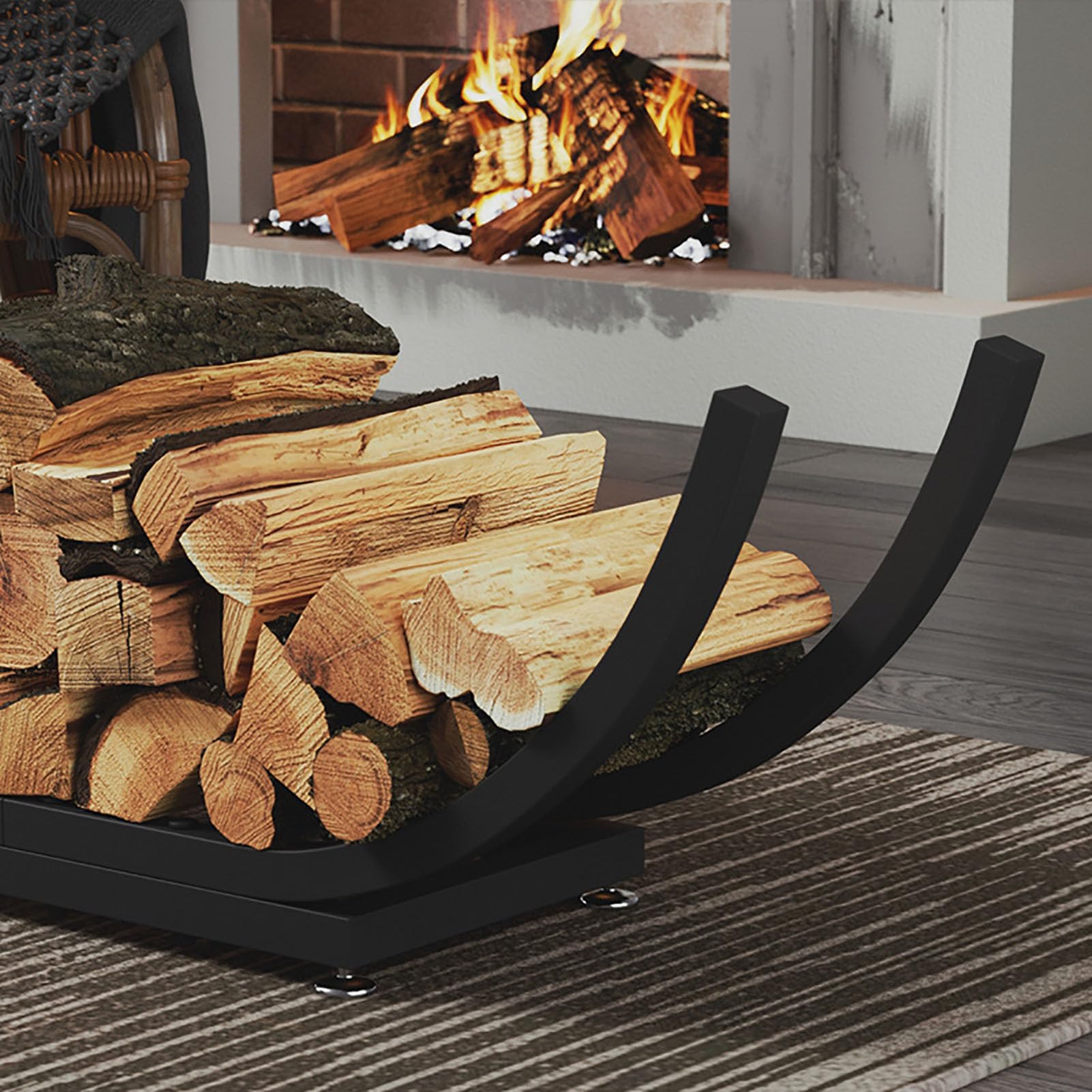 Kaminholzregal – Indoor & Outdoor Holzhalter Tragbare Holzaufbewahrung für Kamin & Terrasse Robuster Kaminholzhalter Perfekt für Zuhause & Camping