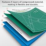 WORKLION 12" x 18" Art Self Healing PVC Cutting Mat, Double Sided, Gridded Rotary Cutting Board for Craft, Fabric, Quilting, Sewing, Scrapbooking Project