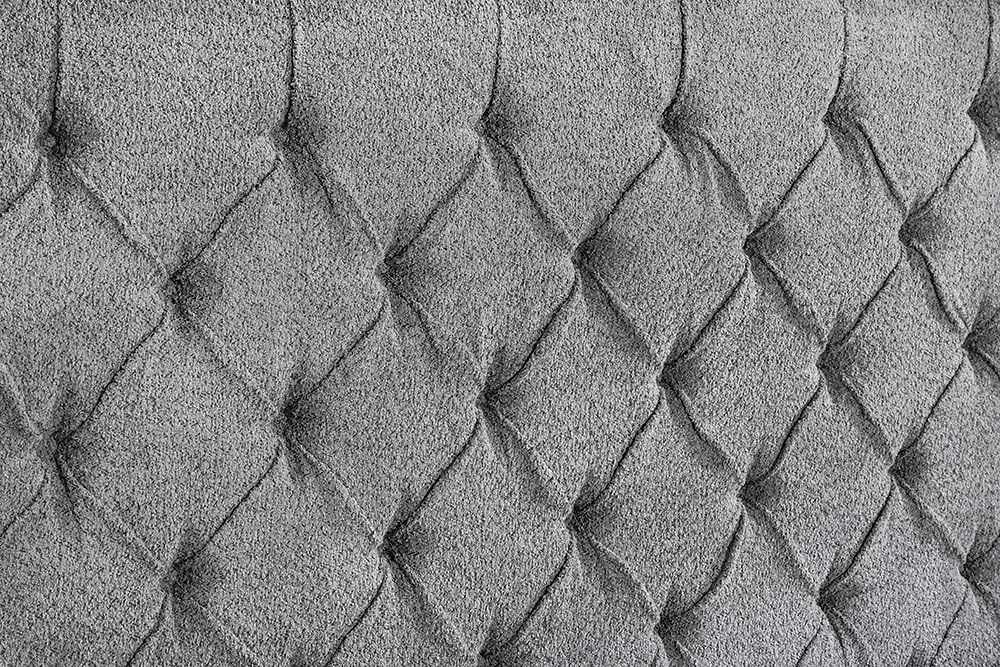 Boxbett PARIS - 180x200 cm - grau - Bouclé Chesterfield hohes Kopfteil