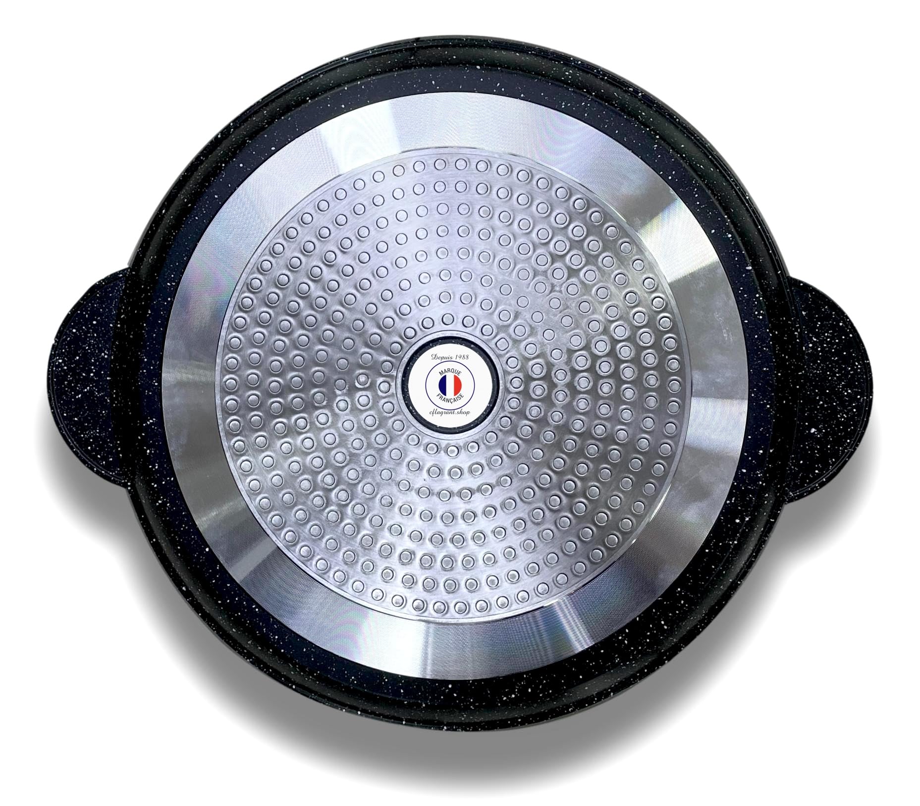 Plancha/Grill/Galetière Ronde Façon Pierre Induction revêtement Antiadhésif(LARGE 32CM)