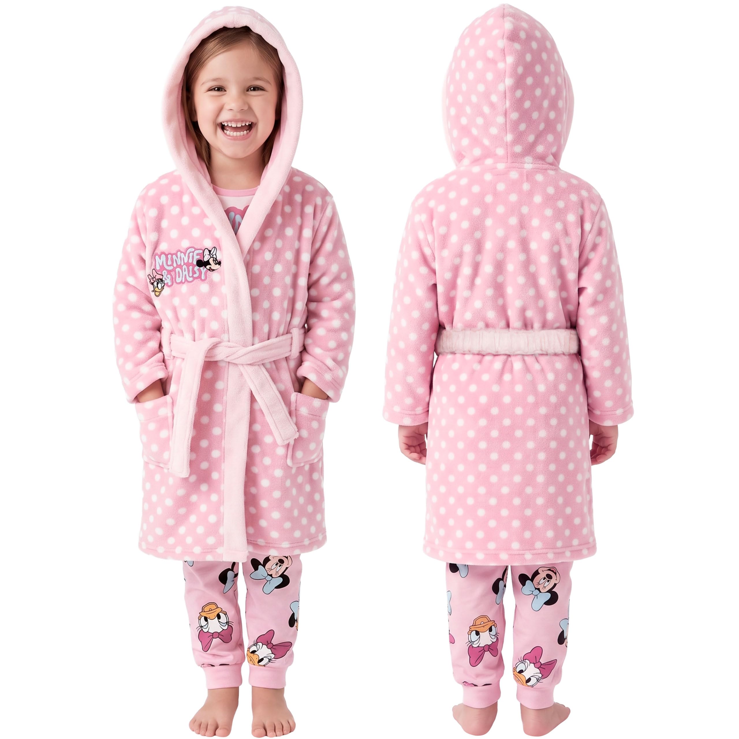 Disney Mädchen Minnie Maus Schlafanzug Bademantel Set
