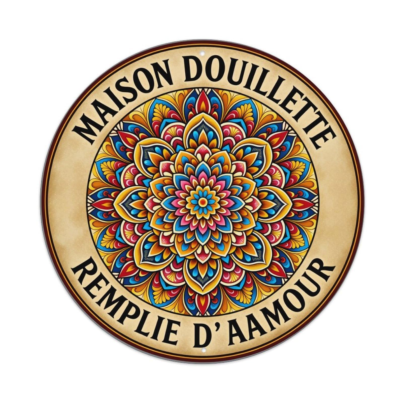 Colorful Mandala Floral Design Pattern Metal Tin Sign Vintage Garden Bedroom Cafe Bar Man Cave Home Wall Decor Metal Poster 8x8 inches
