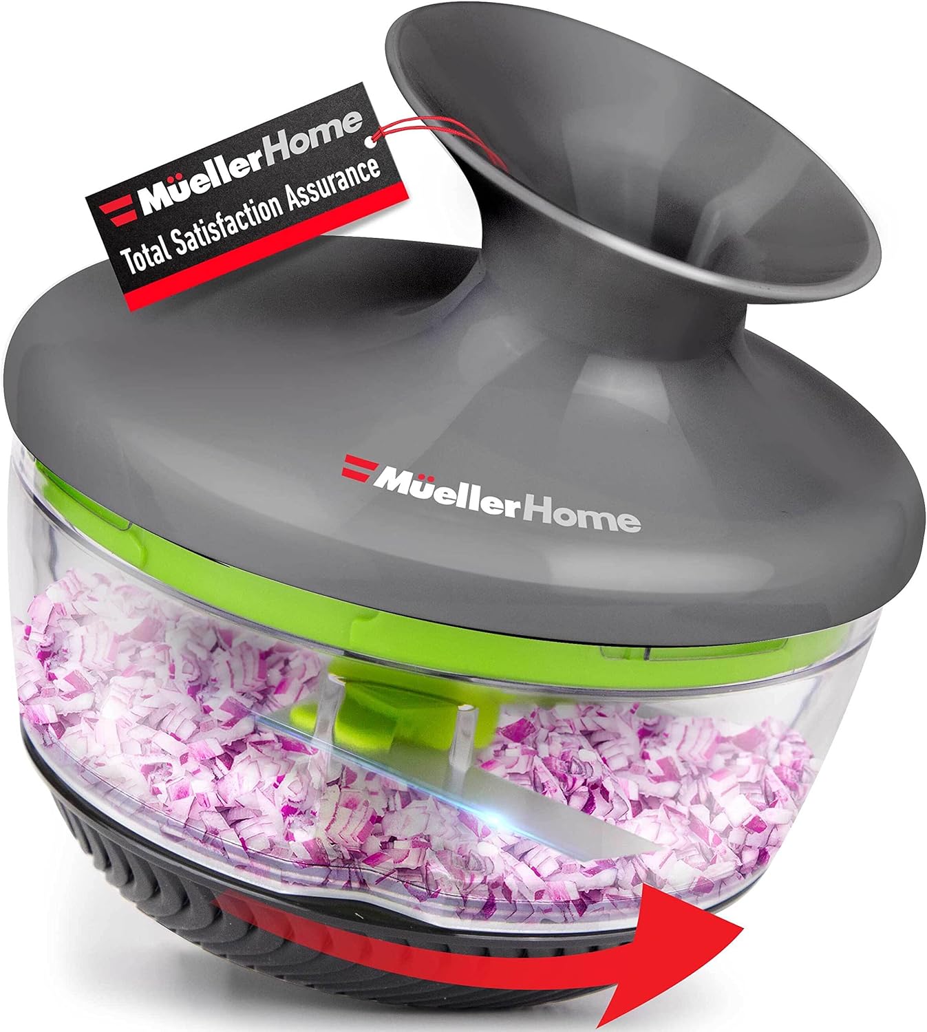 Mueller Rolling Food Chopper Manual Hand, Shaker, Mixer, Cutter, Slicer, Zester Pro – Strongest – 30% Heavier Duty Multi Vegetable-Fruit-Spice-Kitchen Tool/Utensil, Large