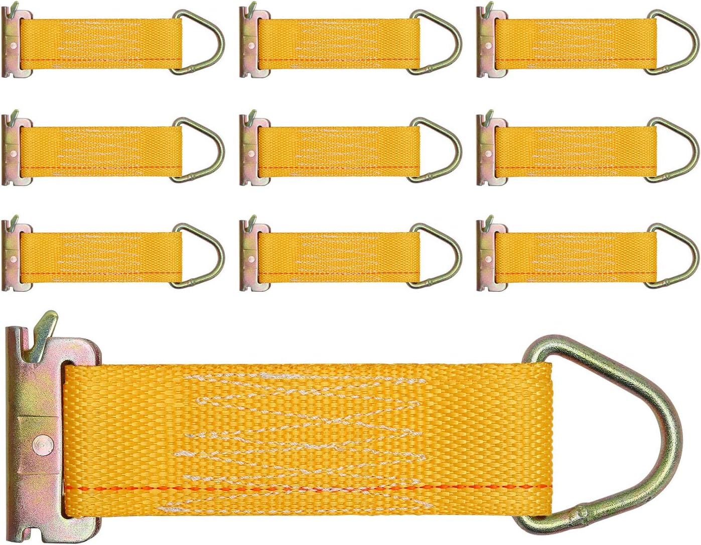 Trekassy 10 Pack 2" x 6" ETrack Rope TieDowns with D Rings for Enclosed Trailers, Tie Downs