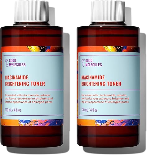 Miniatura 10 de Good Molecules Tónico iluminador de niacinamida, tóner para rostro con niacinamida y arbutina para equilibrar el tono de la piel, minimizador