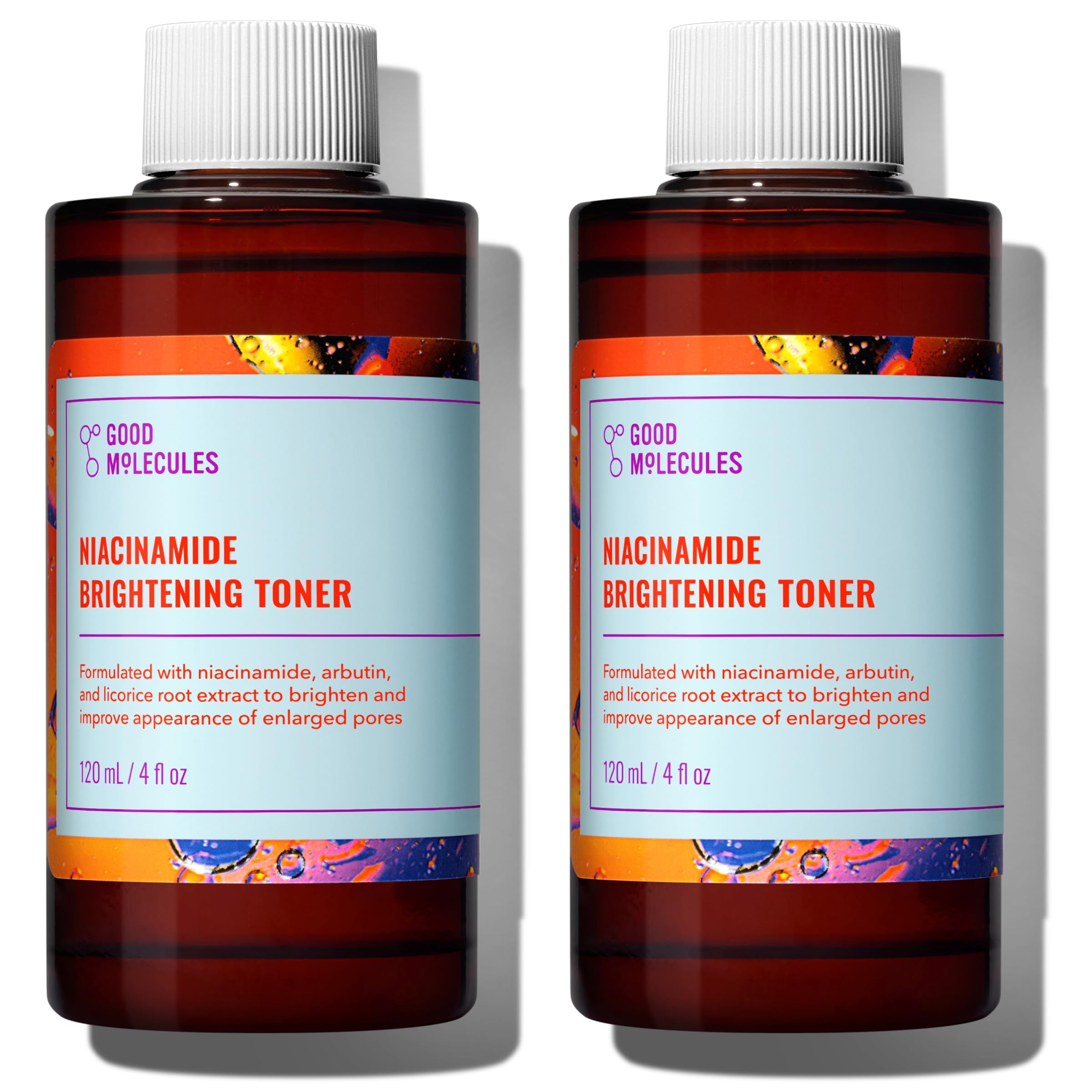 Good Molecules Niacinamide Brightening Toner Pack 2 – 120 ml / 4 fl oz Each | Facial Toner with Niacinamide & Arbutin for Even-Looking Skin