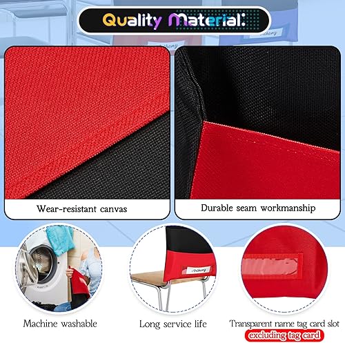 Miniatura 3 de Maitys 24 bolsillos de almacenamiento para sillas de 16 x 19 pulgadas, organizador grande para asientos de aula, almacenamiento de asientos de 8