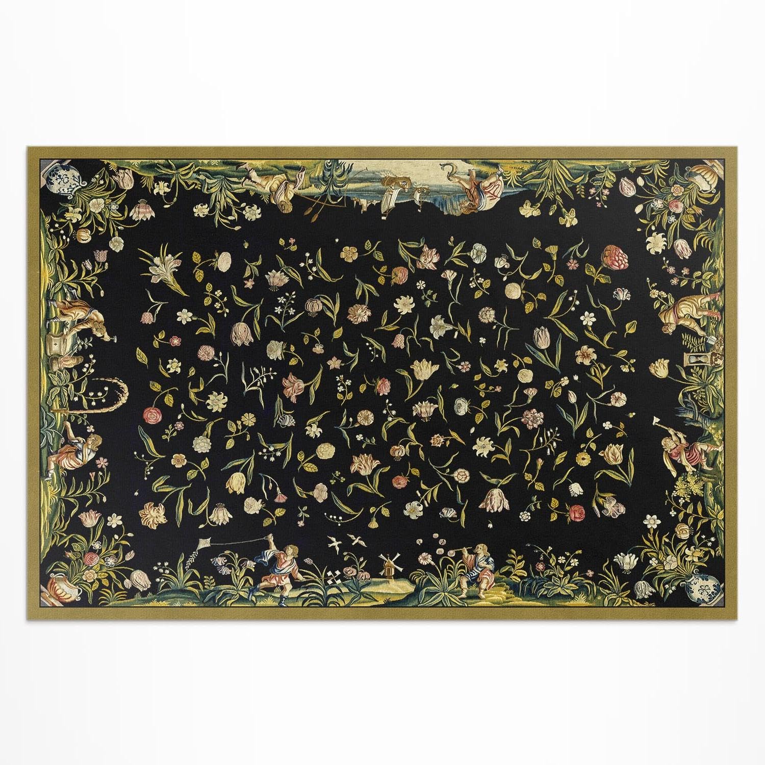 Tapis de jardin résistant à la décoloration et imperméable en PVC flore dispersée