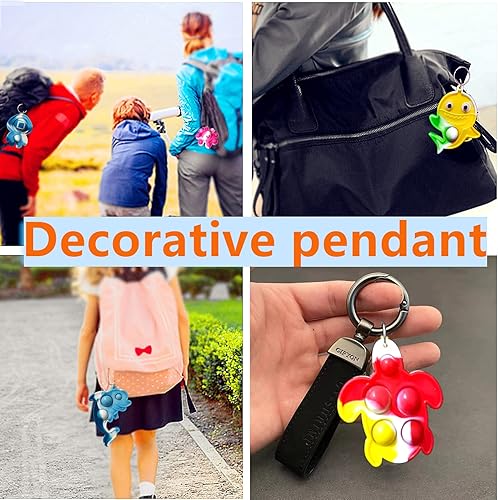 Miniatura 6 de 30 llaveros de burbujas para reventar, mini juguetes para ansiedad, paquete de juguetes para ansiedad, mini juguetes sensoriales de burbujas para