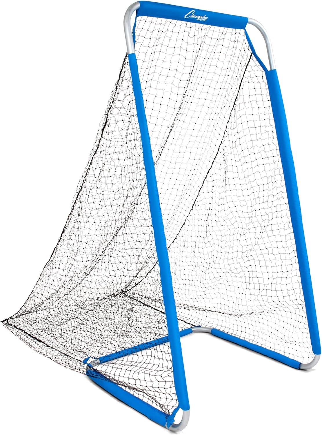 Champion Sports Football Kicking Screen - Powder Coated Steel - Extra Deep Pocket - White/Blue