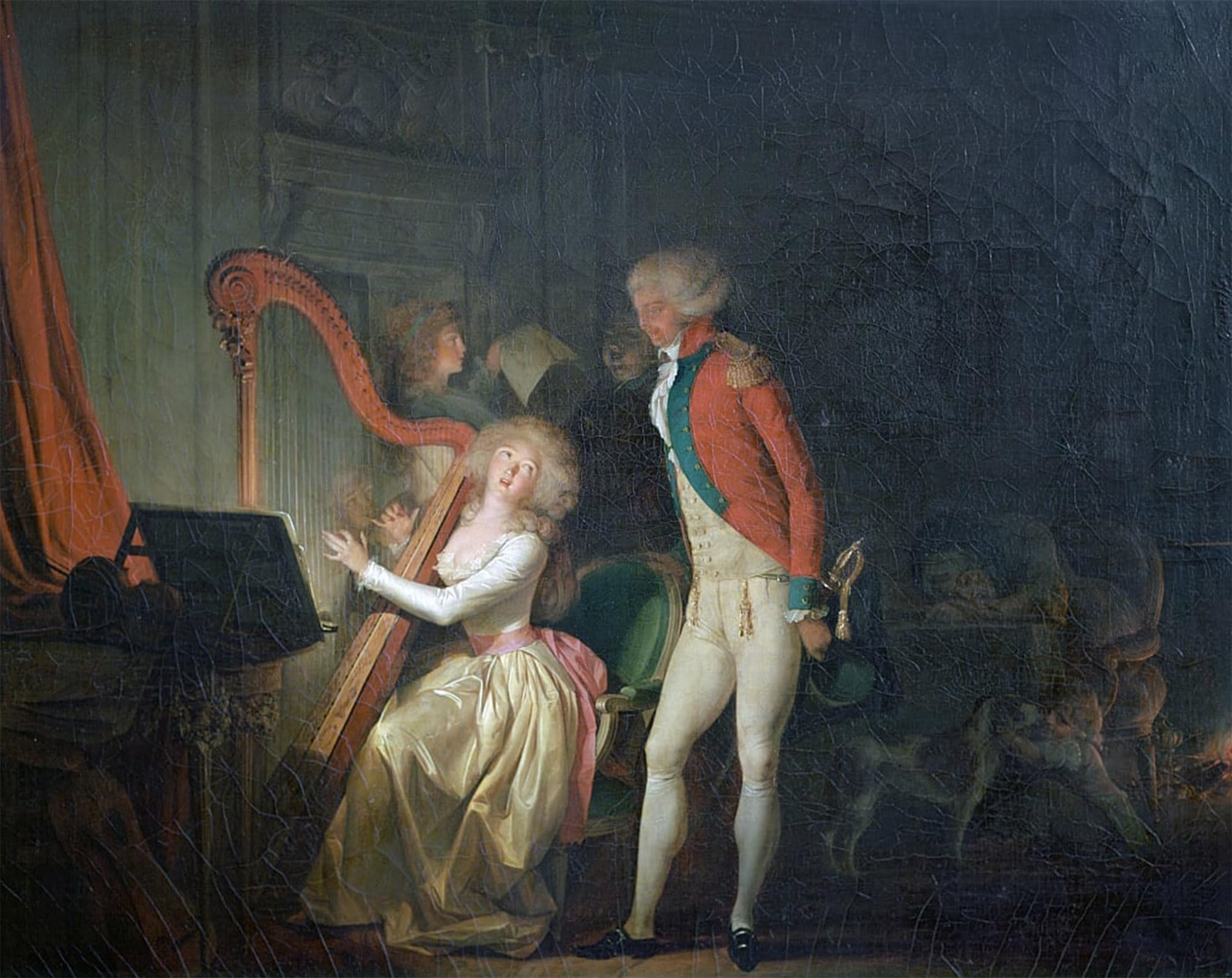 ZHAOSHAN Classic Landscape Artwork Artwork Print the Improvised Concert or the Price of Harmony by Louis Leopold Boilly Wall Art Graffiti for Office Decor 60x90cm