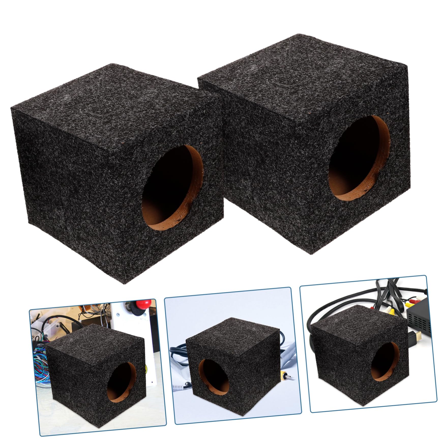 NUOBESTY Caja de Subwoofer Sellada para Coche en Madera y Esponja, Diseño Vacío para Mejorar Calidad de Audio, Adecuado para Sistema de Sonido del Automóvil