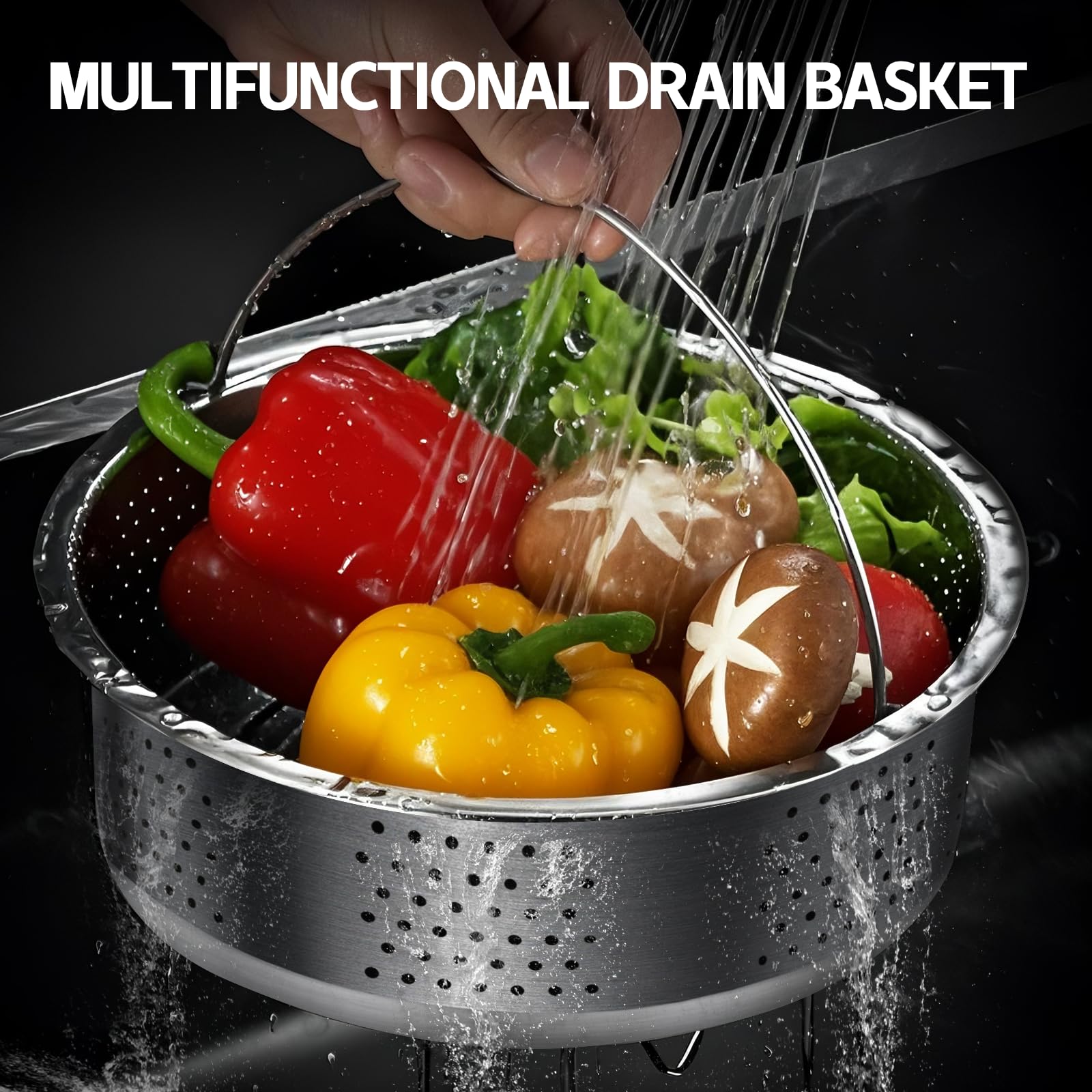 Cesta Vaporera Inoxidable 304 Multiusos 20 CM para Verduras, Huevos y Pescado