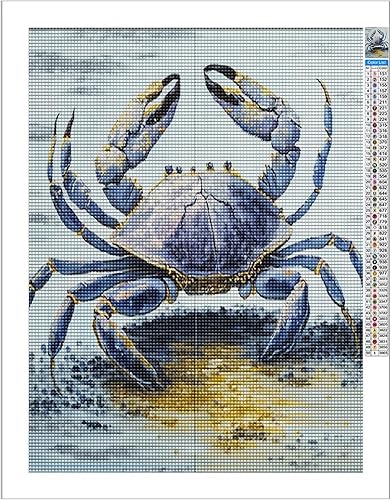 Miniatura 2 de Treff Mudflat Blue Crab DIY 5D Diamond Art Painting Kits para adultos, niños principiantes, 12 x 18 pulgadas, regalo ideal para familiares y amigos