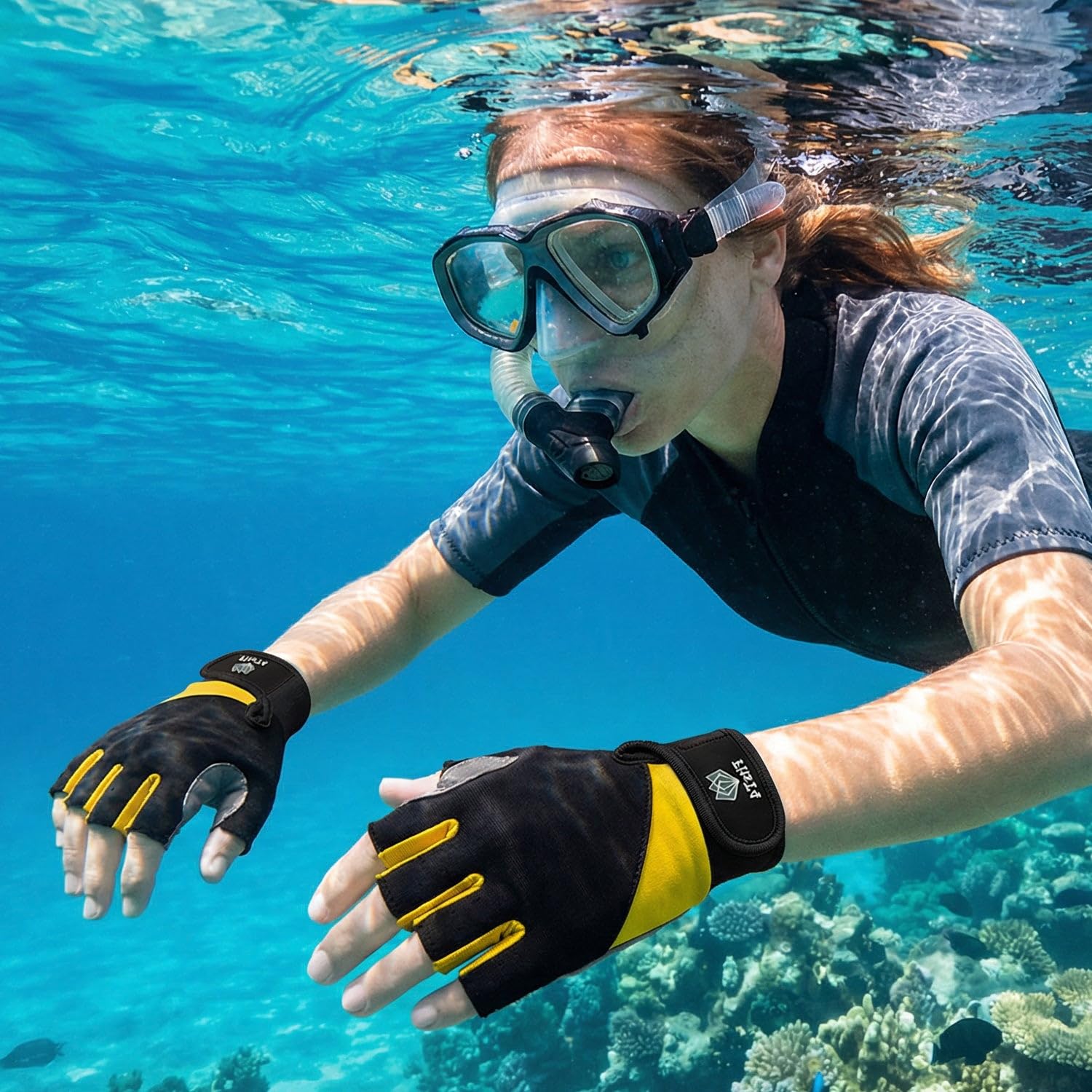 FitsT4 Sports Guanti da surf 3/4 dita imbottiti antiscivolo per sci nautico canoa, windsurf, kiteboard, vela, kayak, SUP Stand Up Paddling. per uomini, donne e bambini
