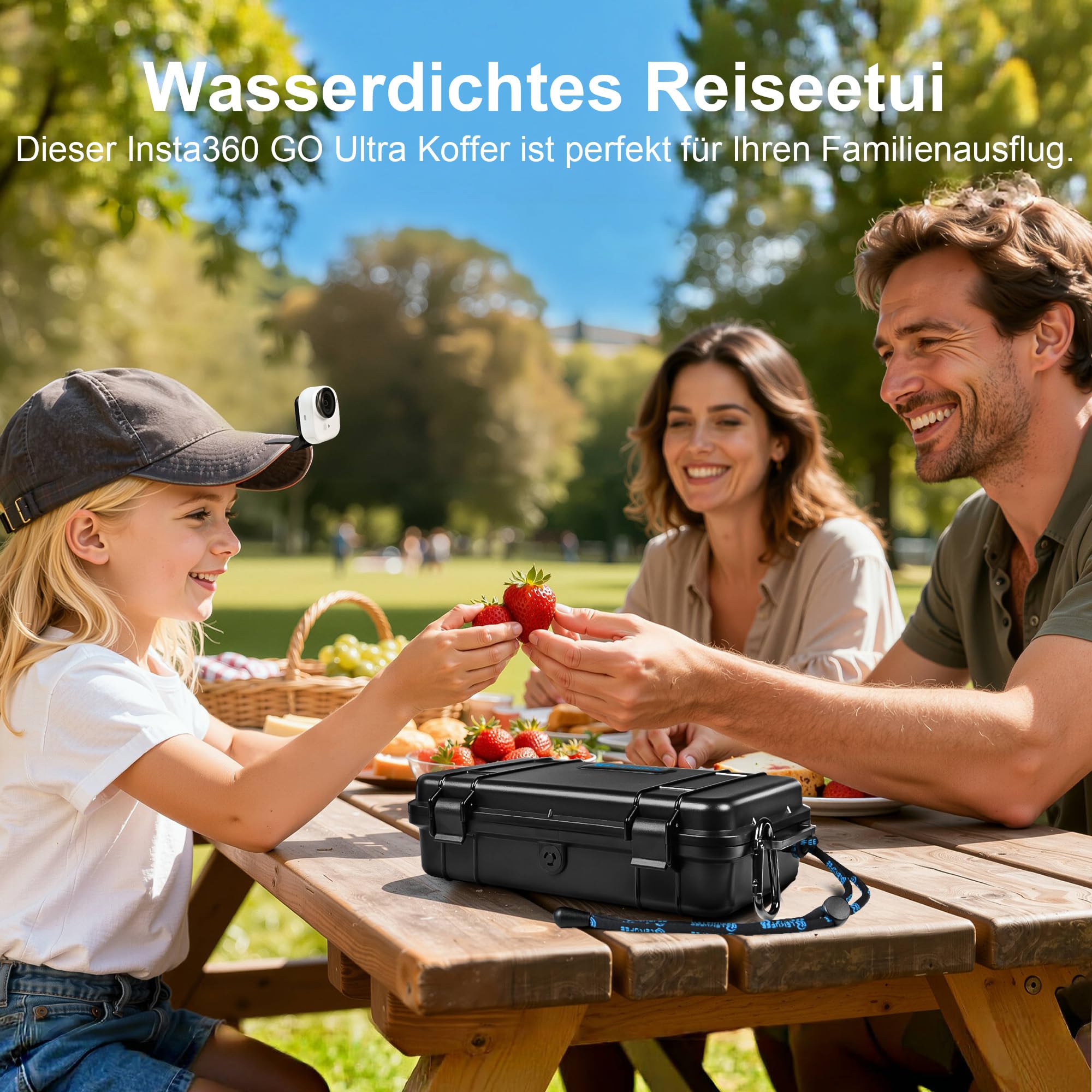 LEKUFEE Reise-Wasserdicht Reisekoffer für Insta360 GO Ultra, Standard-Bundle, Creator-Bundle und weiteres Zubehör (nur Koffer & Tasche)
