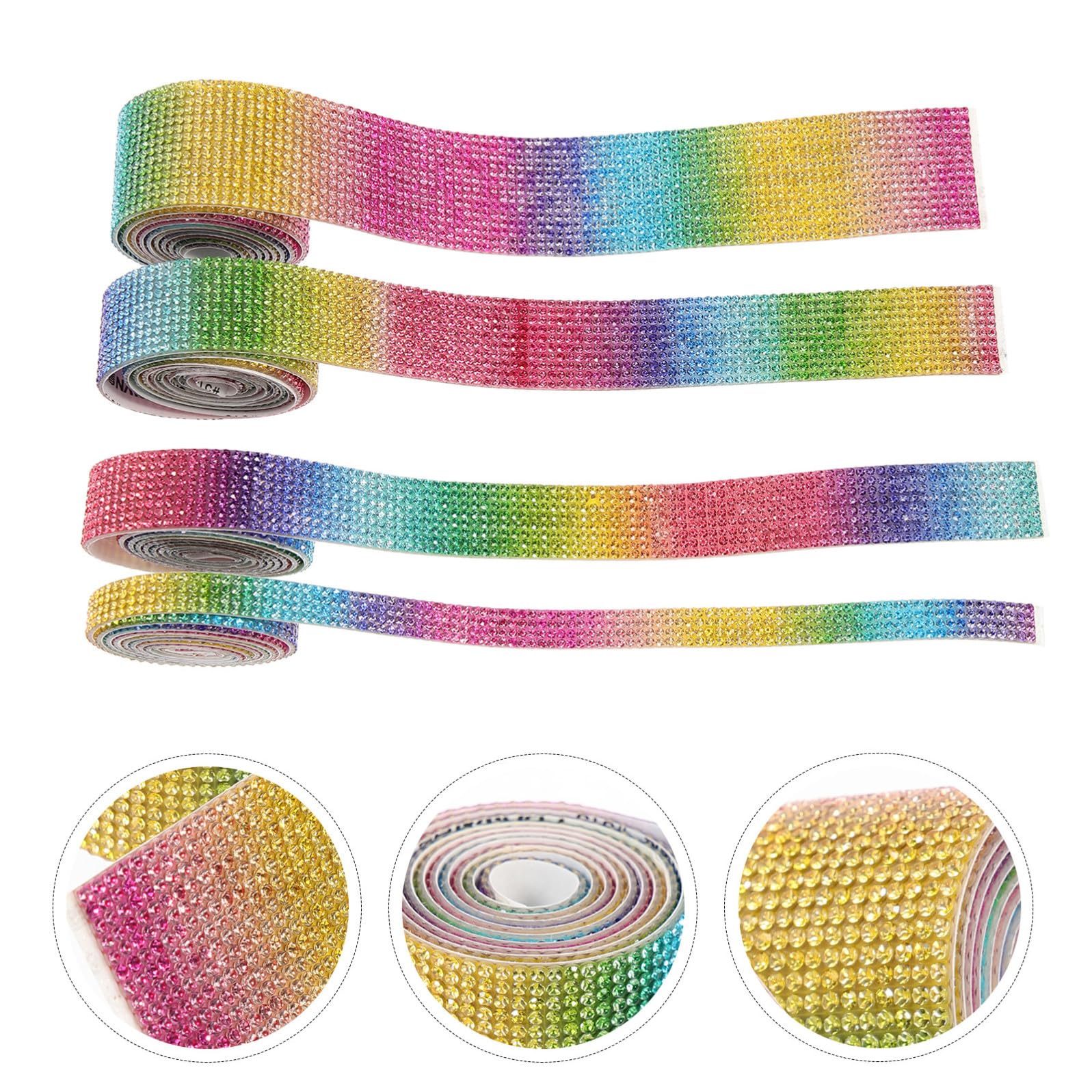 Operitacx 12rollen Selbstklebende Kristall-strassbänder Funkelnde Rhinestone-tapes Regenbogenfarben Für Diy-dekorationen Hochzeiten Kostüme Handwerk Und