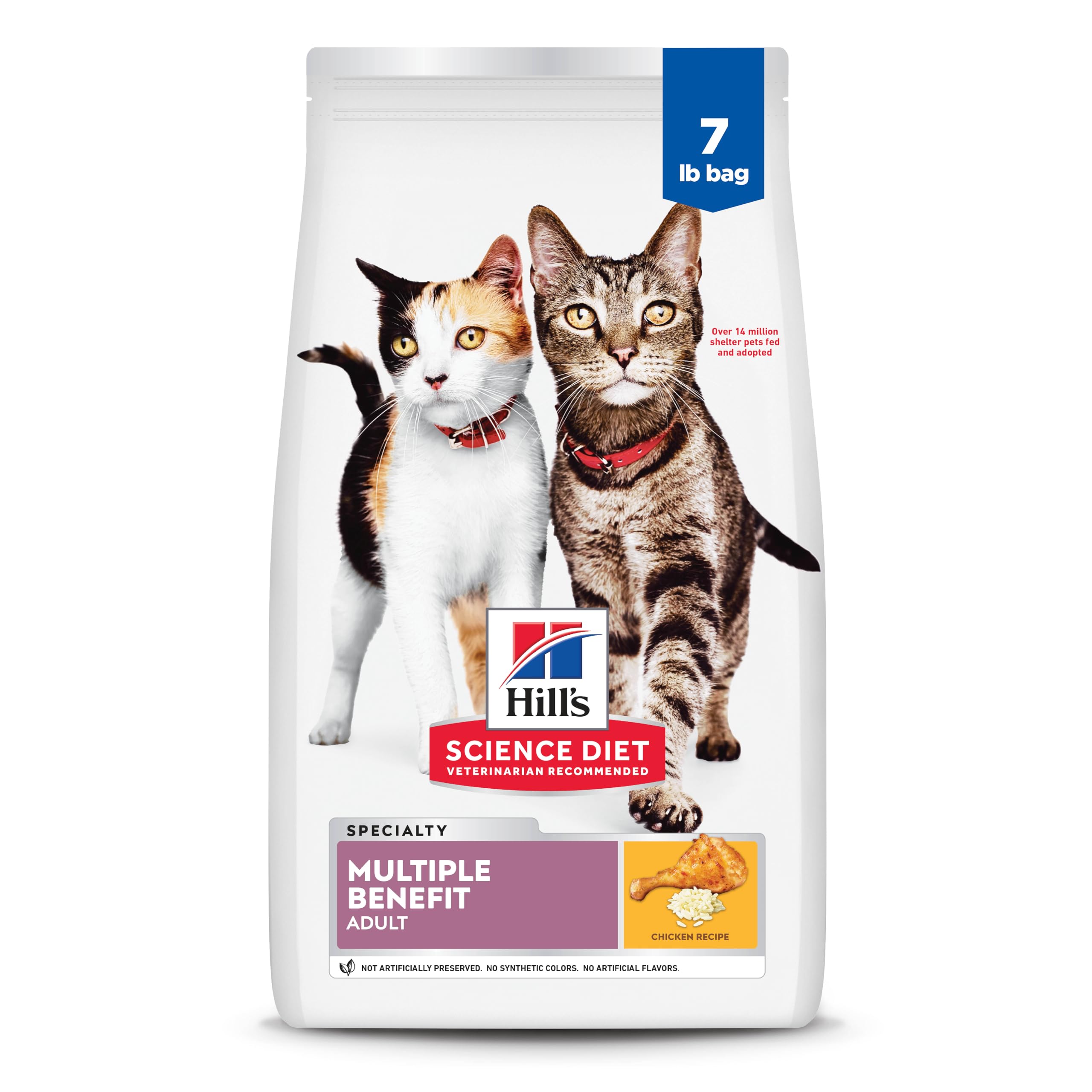 Photo 1 of ***EXPIRATION:07/26***Hill's Science Diet Adult 1-6 Multiple Benefit Dry Cat Food, Chicken, 7 lb. Bag