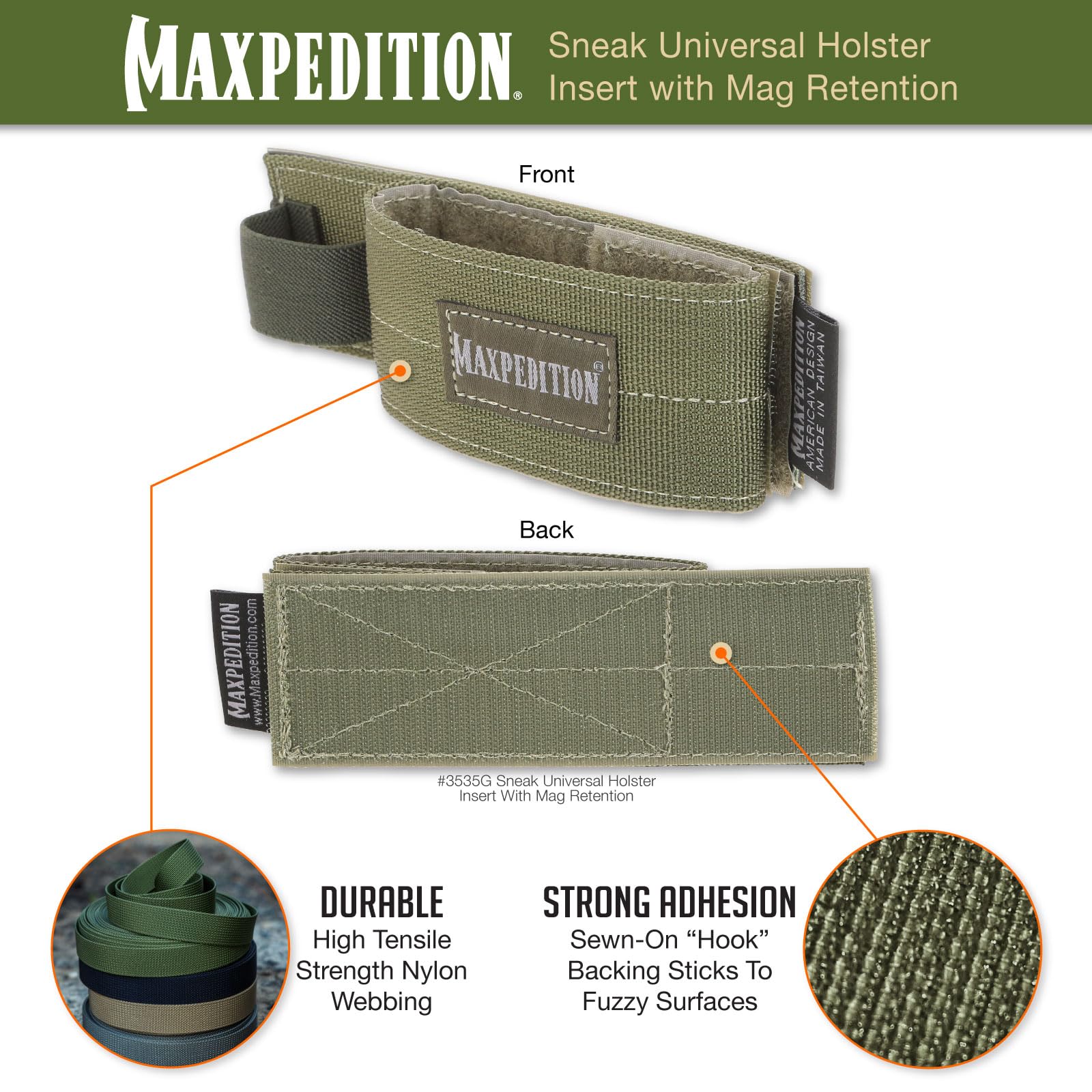 Insert Maxpedition Mouchard Universal CCW - Vert Feuillage, Porte Chargeur/arme - Neuf