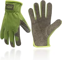 Vista 7 de HLDD HANDLANDY Men Leather Gardening Gloves, Utility Work Gloves for Gardening, Yardwork, Construction, Mechanics