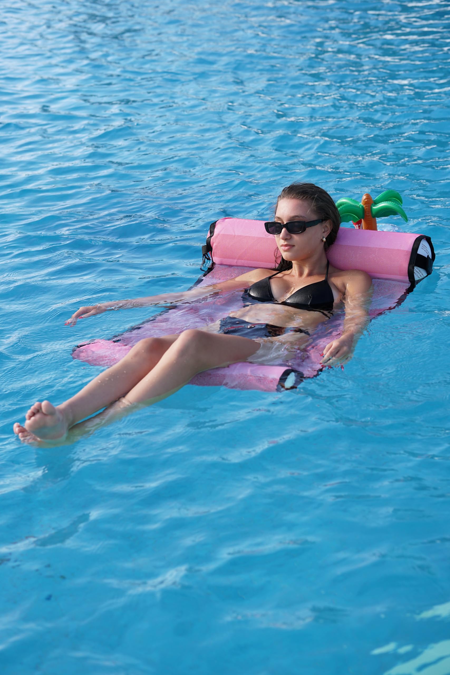 ACQUABOSS Water Hammock - Inflatable Swimming Pool & Beach Lounger, Lounge Chair Raft, Drifter, Saddle Float, Floating Bed & Floaties for Water, Summer Fun, Rest & Vacation, Australian - Pink Colour