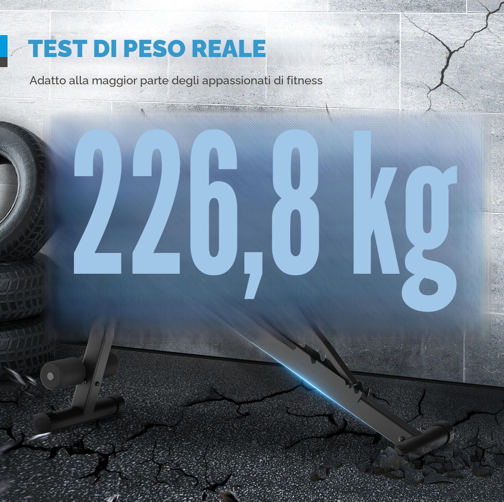 Panca Palestra Pieghevole,Panca Piana,Capacità 500 LBS Panca Regolabile Palestra per Palestra Domestica, Panca Pesi Inclinata Declinata Piana per Allenamento della Forza con Poggiatesta Esteso