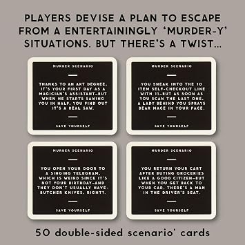 Brass Monkey How To Get Away From Murder - Social Party Game With 300+ Game Card Prompts For Escaping Murder Scenarios