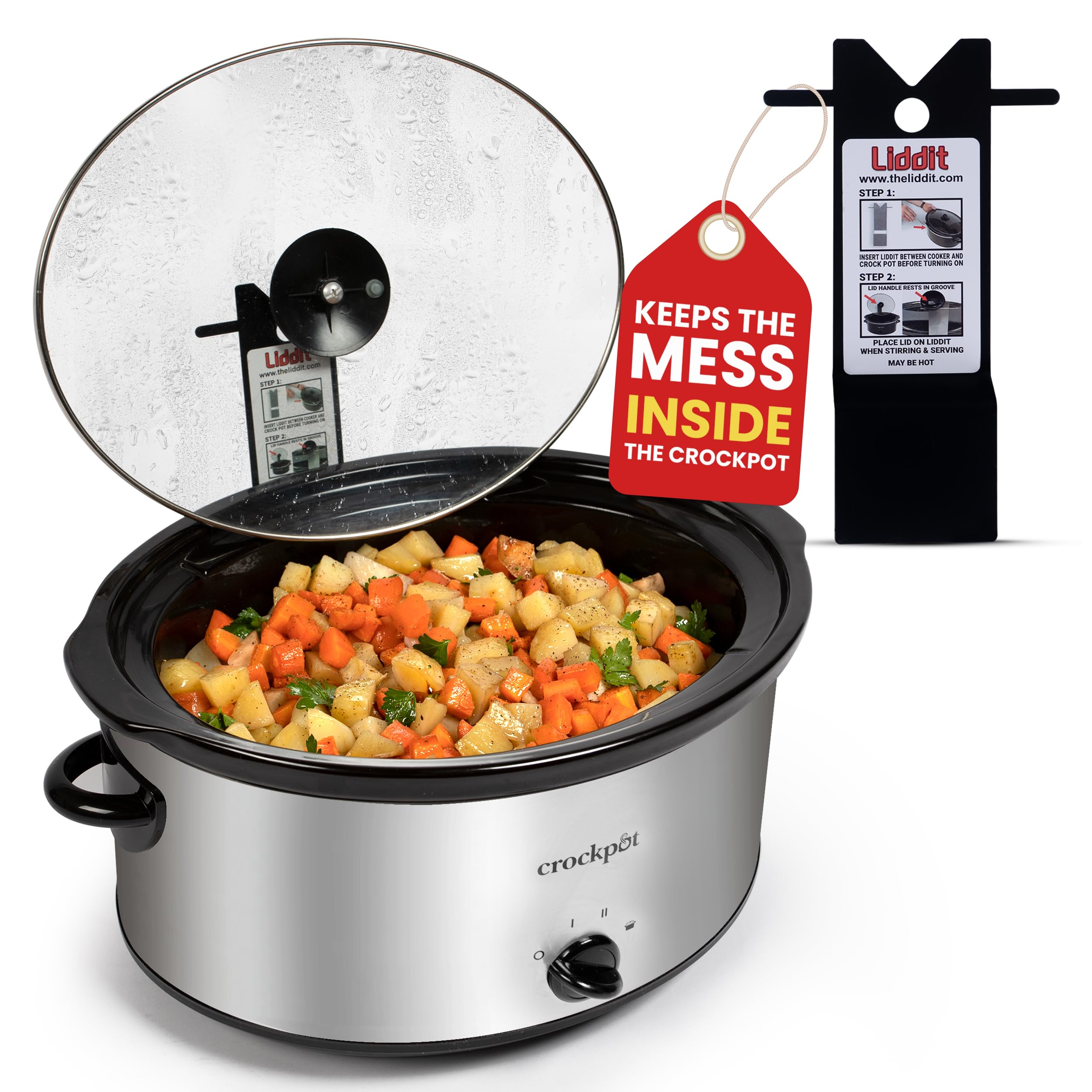 Liddit Crock Pot Lid Holder for Clean Kitchen, Easy to Use Lid Holder while Cooking, Space Saving Crockpot Stand