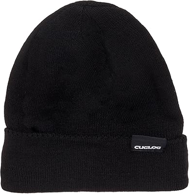 Cuglog Acrylic Knit Aconcagua Reversible Slouchy Beanie Hat (Black)