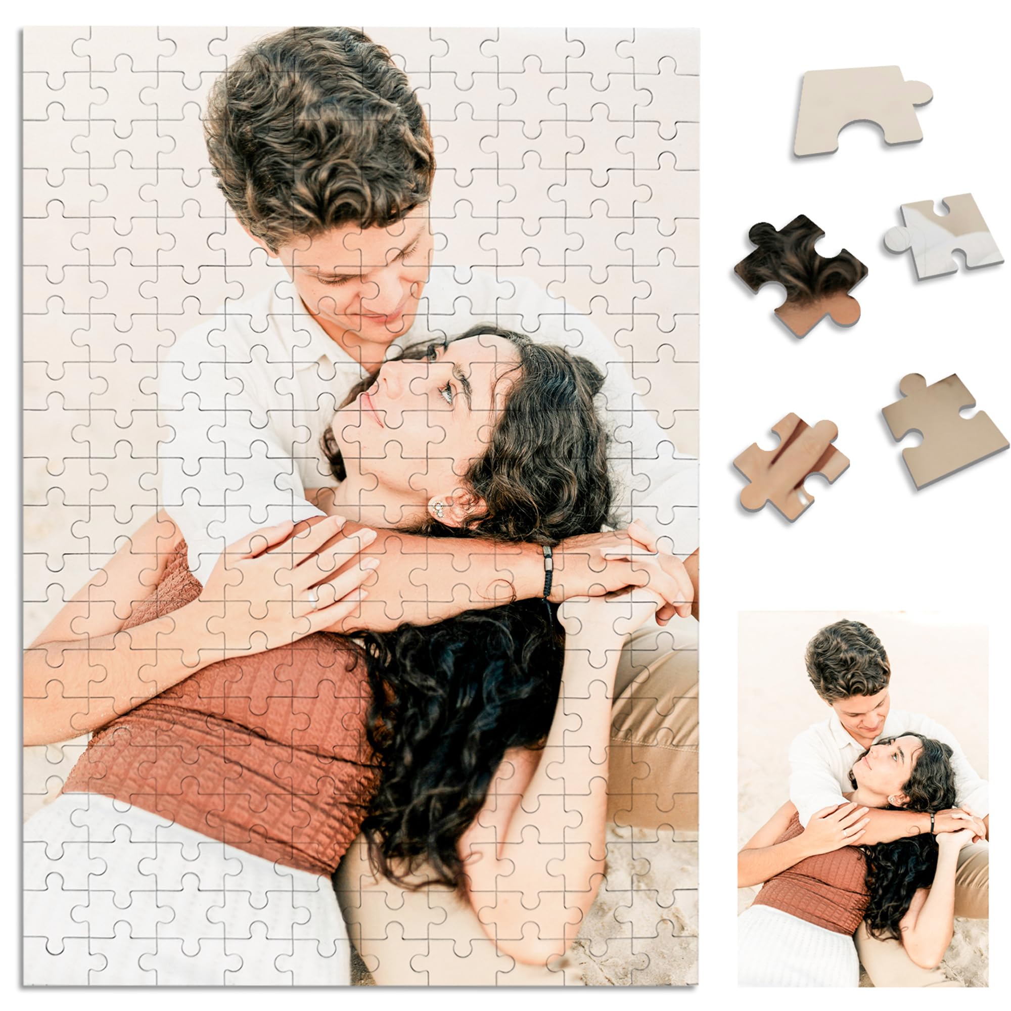 Personalised Jigsaw Puzzles for Women, Wooden Custom Photo Jigsaw, Unique Personalised Puzzle for Mum,Dad,Pet,Graduation,Wedding,Birthday Gift 35/70/200/300 Pieces