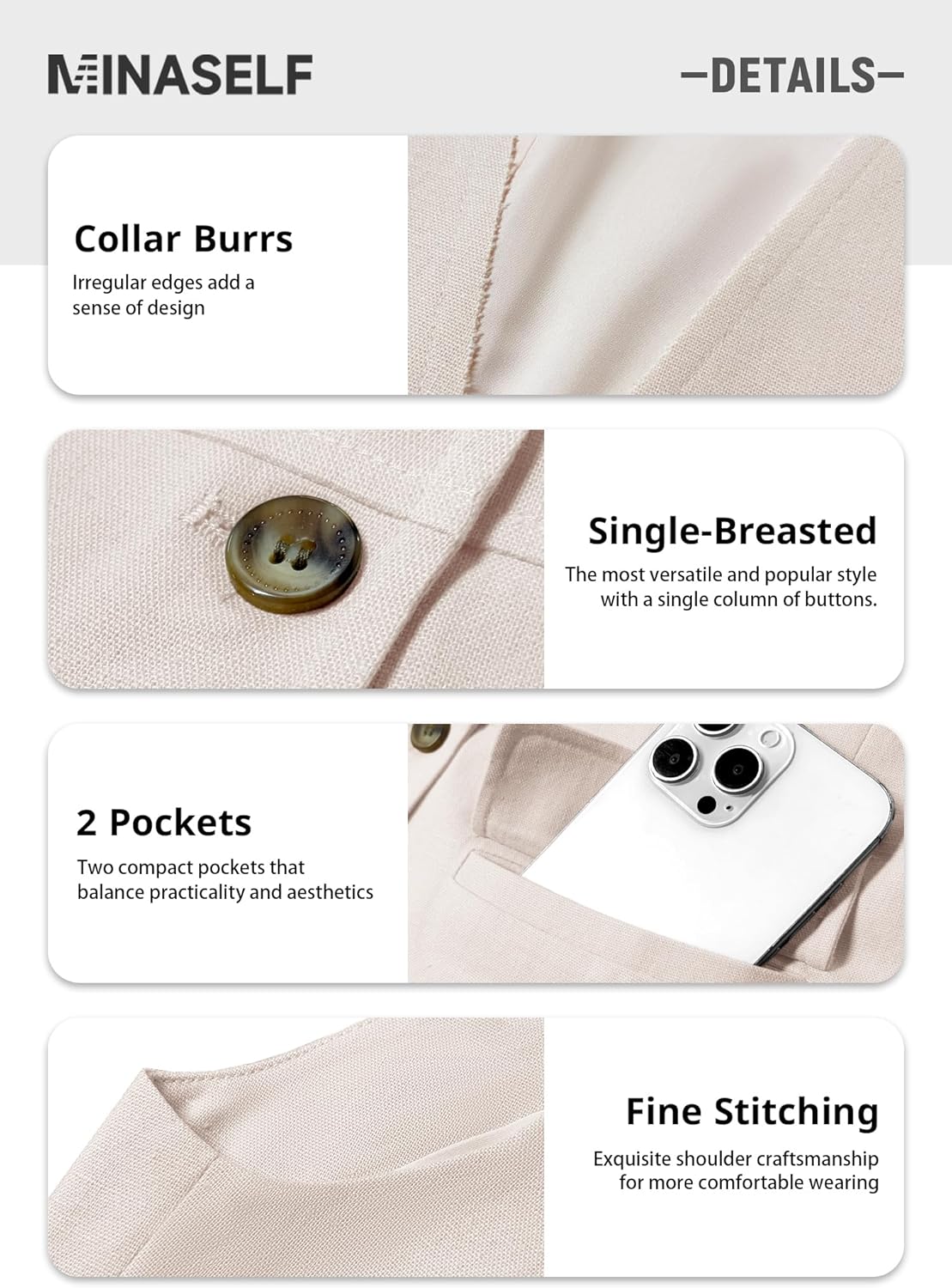 Mina Self 2026 Womens Summer Cotton Linen Vest Sleeveless Lightweight Button Down V-Neck Casual Fashion Work Jacket