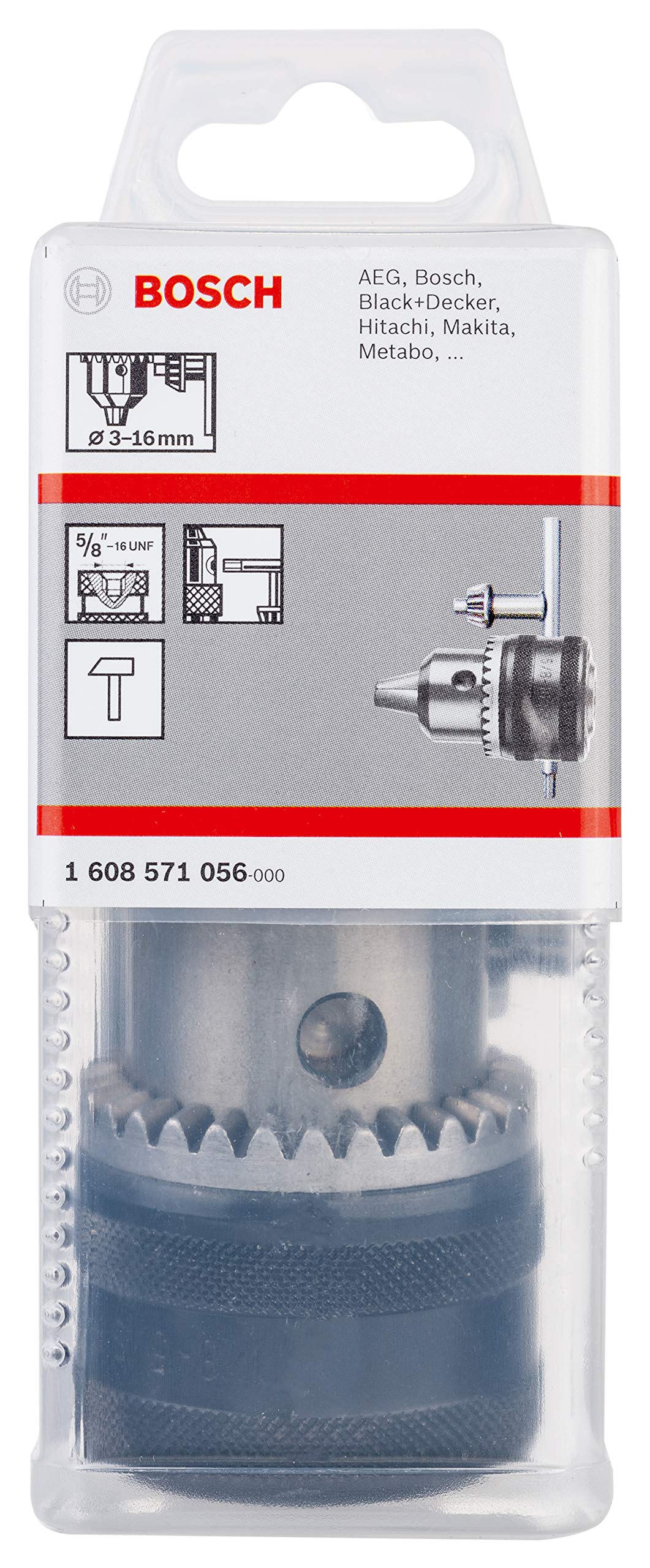 Bosch Profesional Zębate uchwyty wiertarskie do 16 mm 3 – 16 mm, 5/8" - 16