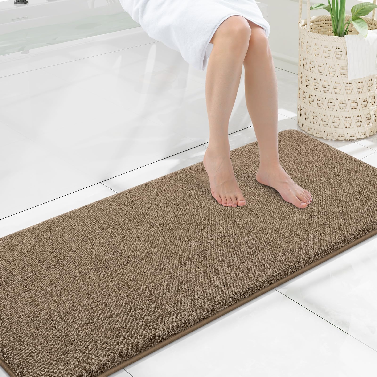 Smiry Smiry Memory Foam Bath Mat 59x20, Extra Soft Absorbent Bathroom Rugs