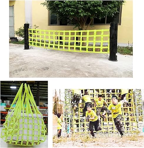 Miniatura 6 de DREAMOSA Red de obstáculos, red de carga ninja, escalera de cuerda para escalar, juego de columpios, red de protección de seguridad para niños y