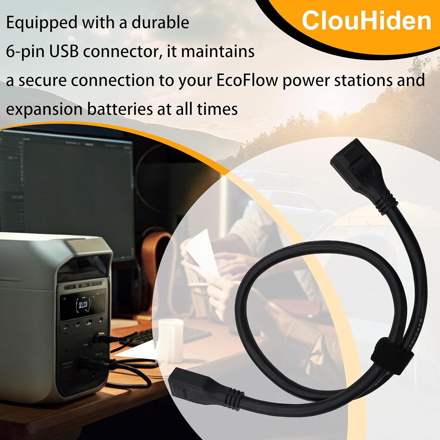 XT150 Extra Battery Connection Cable,39.37 in/1m Extension Cable Compatible with EcoFlow Delta 2,Delta 2 Max,Delta Max,Delta 3,Delta 3 Plus,Delta 3 1500,Wave 2, Wave 3;Pro 3 is Incompatible