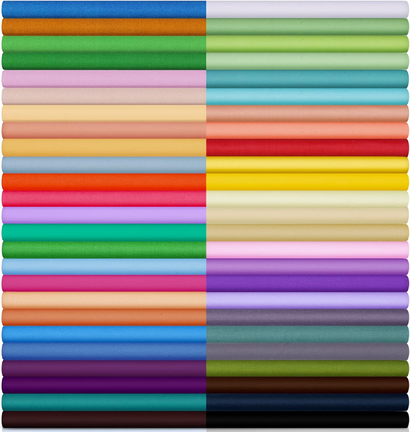 50 Pieces Candy Solid Fabric Square Patchwork Fabrics Multi