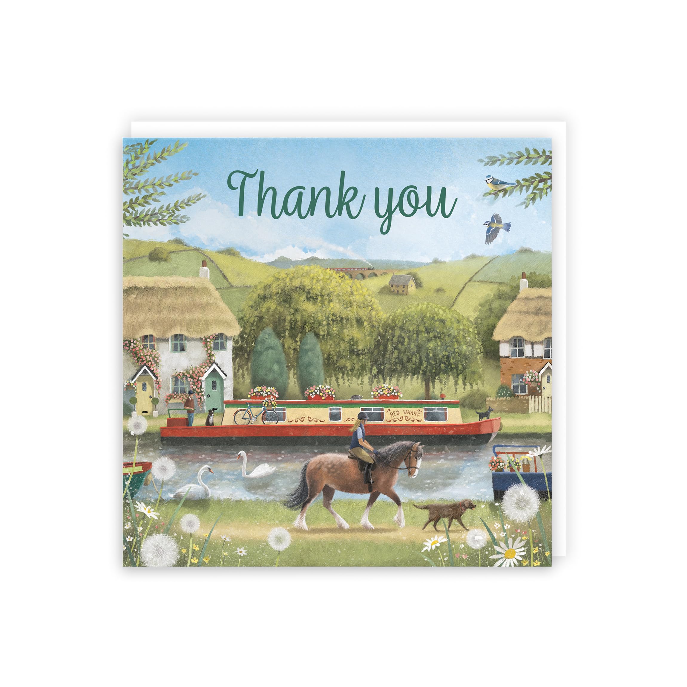 Hunts England, Canal Narrowboat Thank You Card, Horse Riding, Countryside, Thank You, Thank You Card for Men Women, Wedding - Image 3