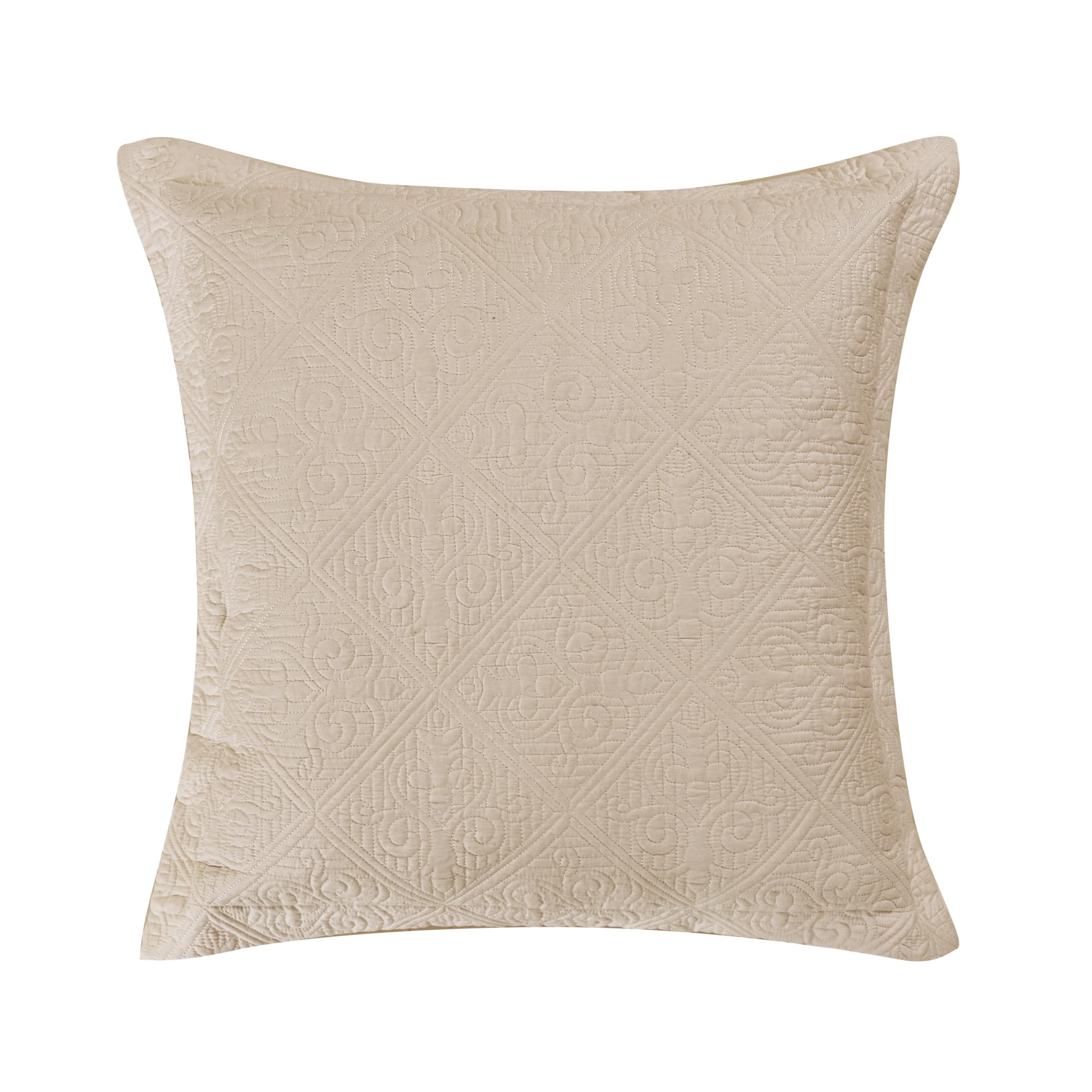 Fanny & Céline Couvre-Lit Boutis Luxe Percale Coton 250x260cm Gris Avec 2 Taies - King Size
