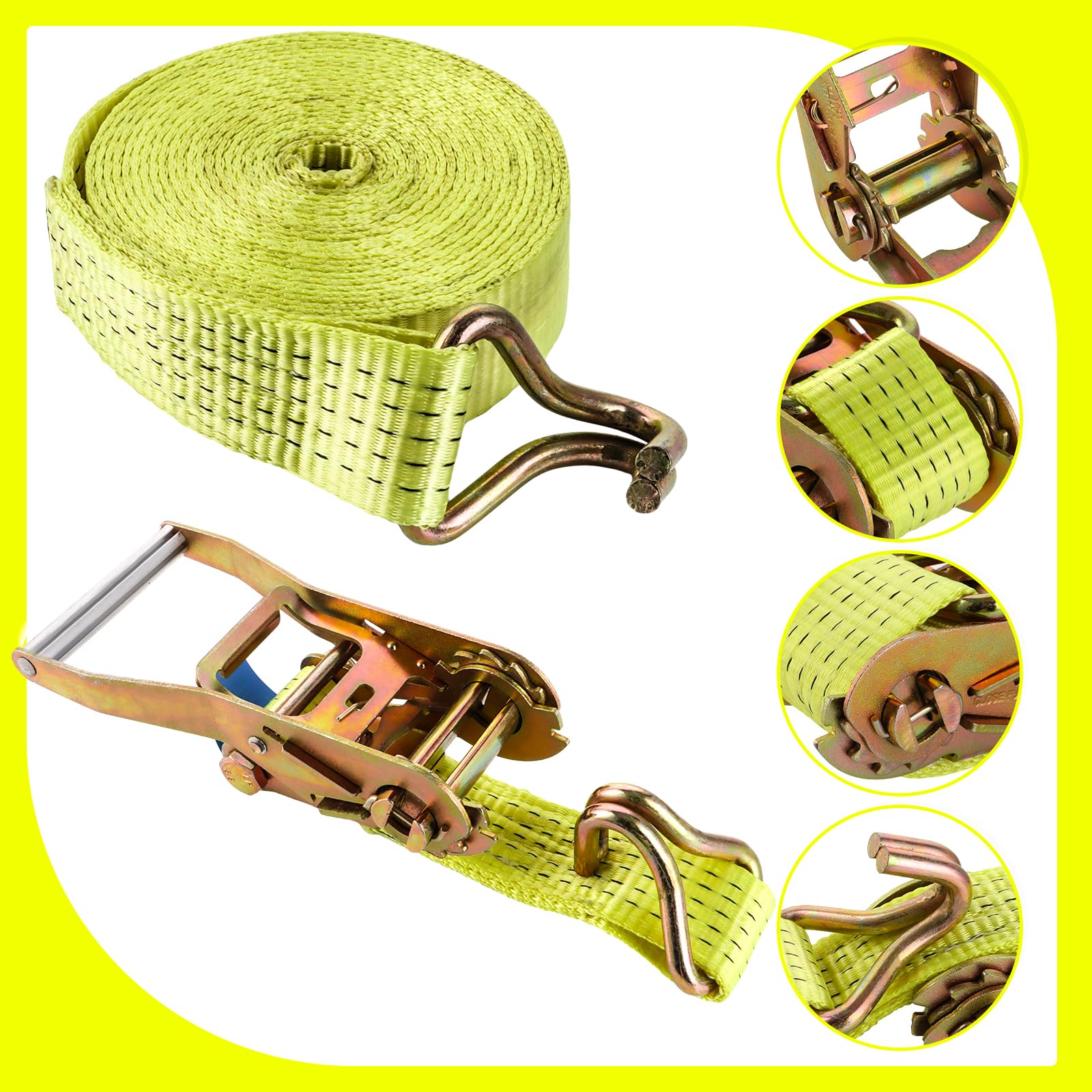 2 cinghie a cricchetto 5 cm x 6 m