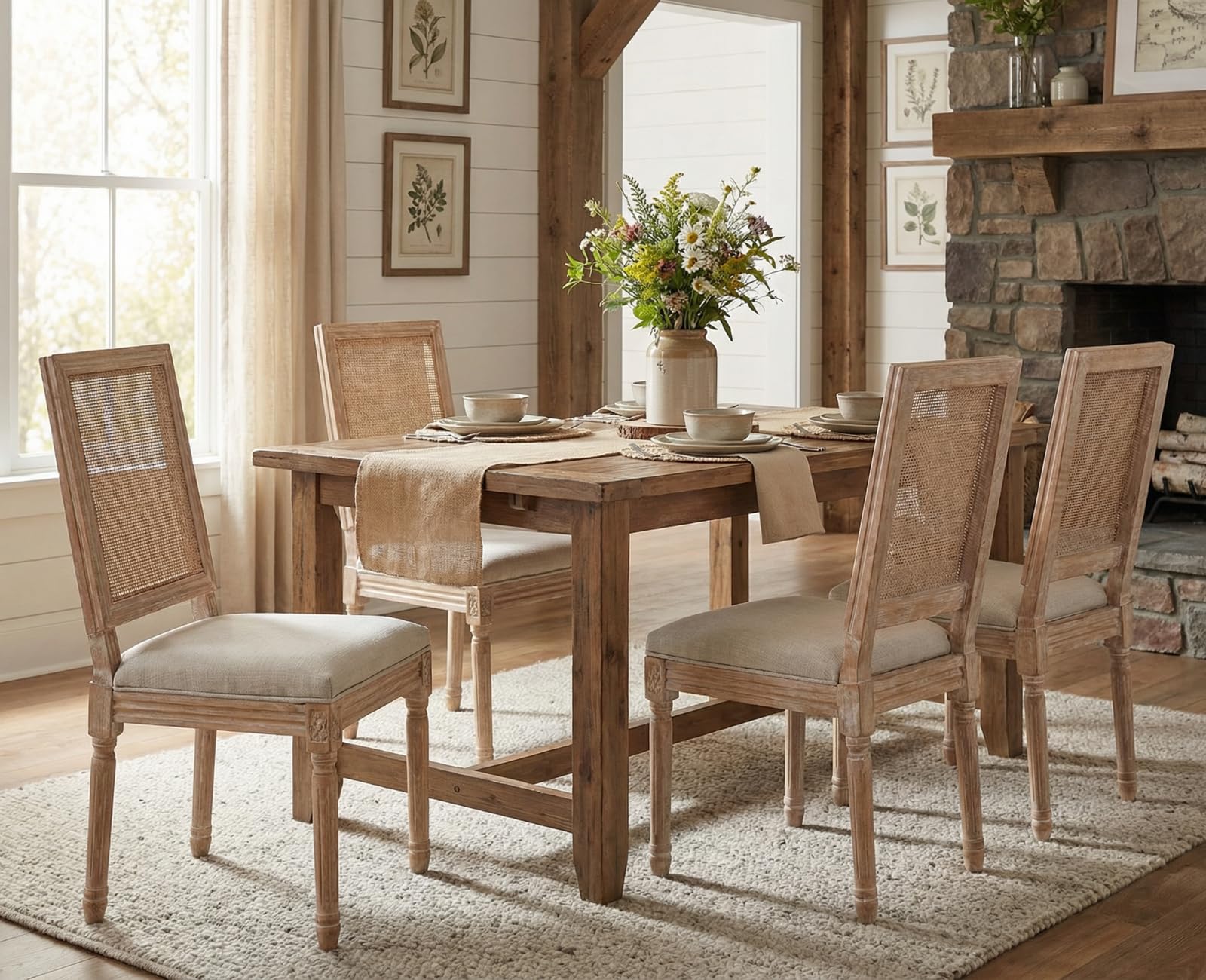 CIMOTA Farmhouse Rattan Chairs