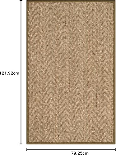 Miniatura 367 de Safavieh Colección de fibra natural NF115P - Alfombra (fibra natural), color gris, Fibras naturales beige, (Natural/Beige),Natural/Negro,Natural