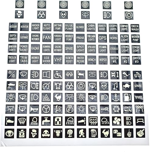 Juego de etiquetas para interruptor basculante, OZXNO Night Glow Graphic Text Sticker Label Waterproof DIY Centro consola Switch pegatinas para