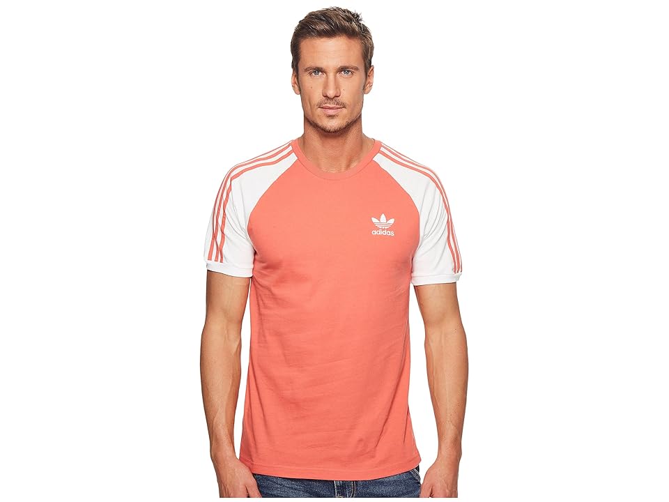 

adidas Originals 3-Stripes Tee (Trace Scarlet) Men's T Shirt, Olive