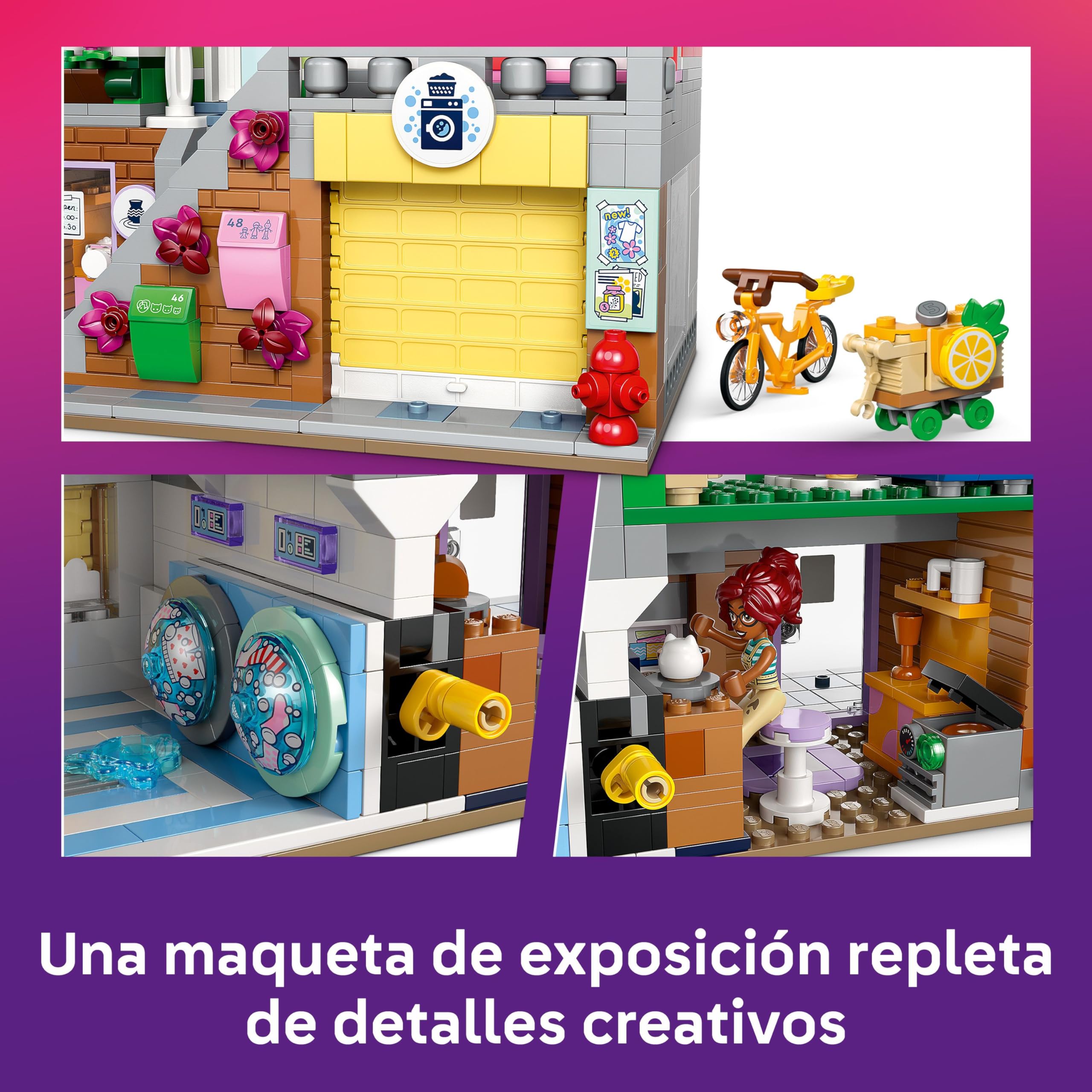 LEGO Friends Apartamentos y Tiendas de Heartlake City, Tienda de Juguete, Casa y Estudio de Cerámica, Regalo para Niñas de 12 Años o Más y Adolescentes, 3 Figuras de Gatos y 9 Mini Muñecos 42670